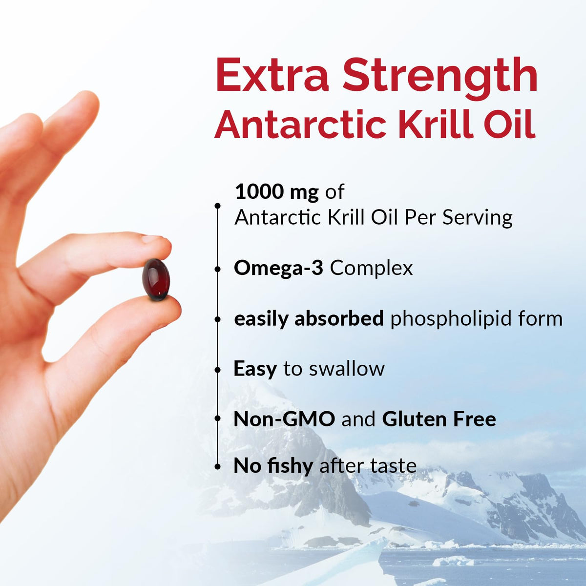 Dosage d'huile de krill JulyDeer 1000 mg par portion
