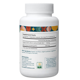 Dosage de 150 mcg d'allicine par capsule d'ail bio Pattern Wellness