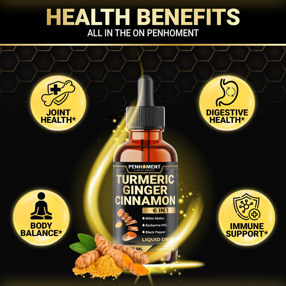Dosage de 1ml de Penhoment Curcuma Liquide
