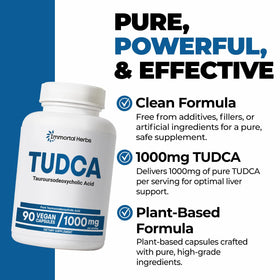 Dosage de 2 capsules TUDCA 1000mg d'Immortal Herbs