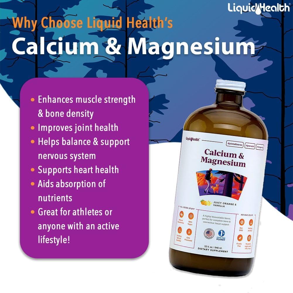 Dosage de 2 cuillères à soupe du complément liquide LIQUIDHEALTH Calcium & Magnésium