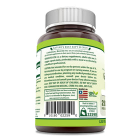 Dosage de 250 mg dans une gélule végétale Herbal Secrets Extrait de Pépins de Raisin