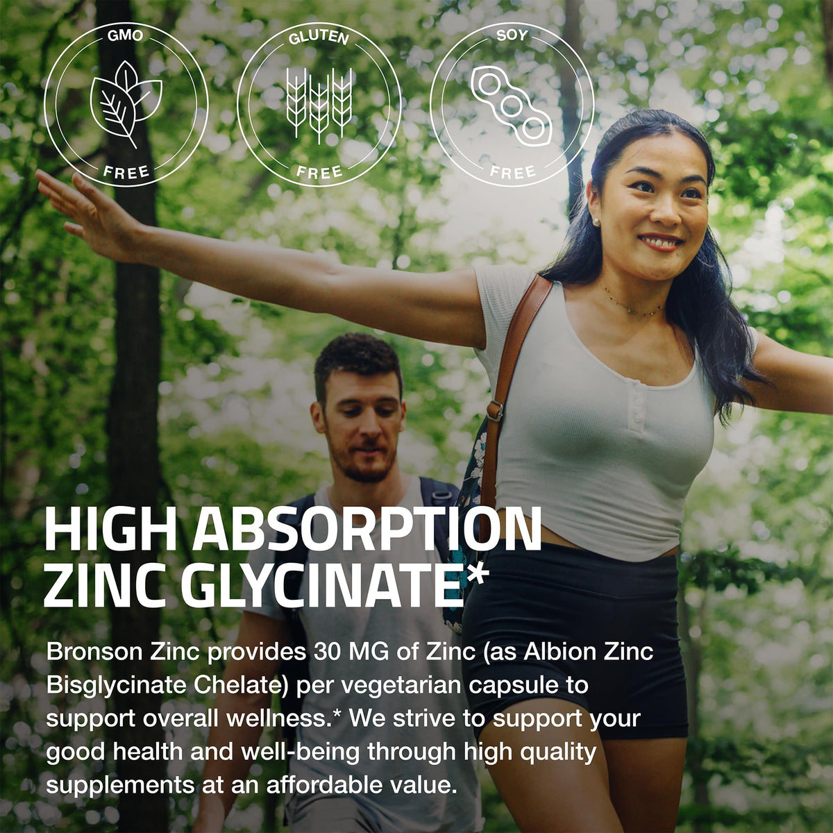 Dosage de 30 mg de Zinc dans la capsule Bronson