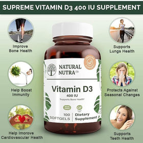 Dosage de 400 IU par gélule de vitamine D3