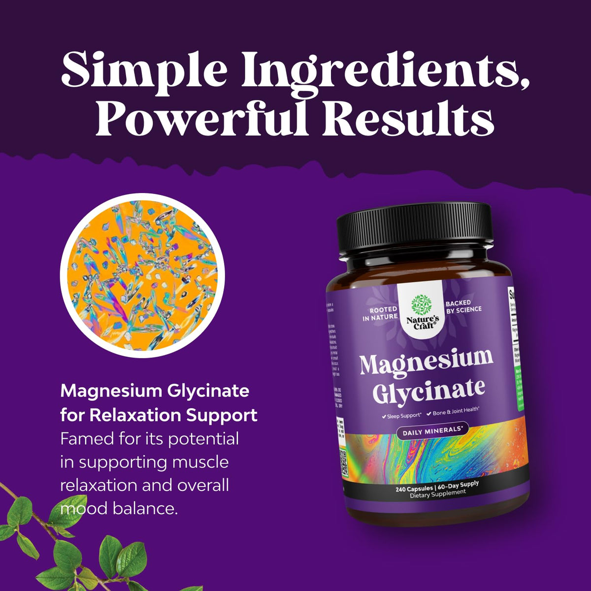 Dosage de 400mg par capsule de magnésium glycinate