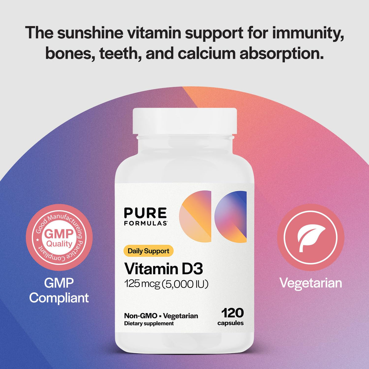 Dosage de 5000 IU par capsule PureFormulas Vitamine D3