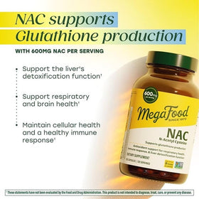 Dosage de 600mg par capsule de NAC N-Acétylcystéine MegaFood
