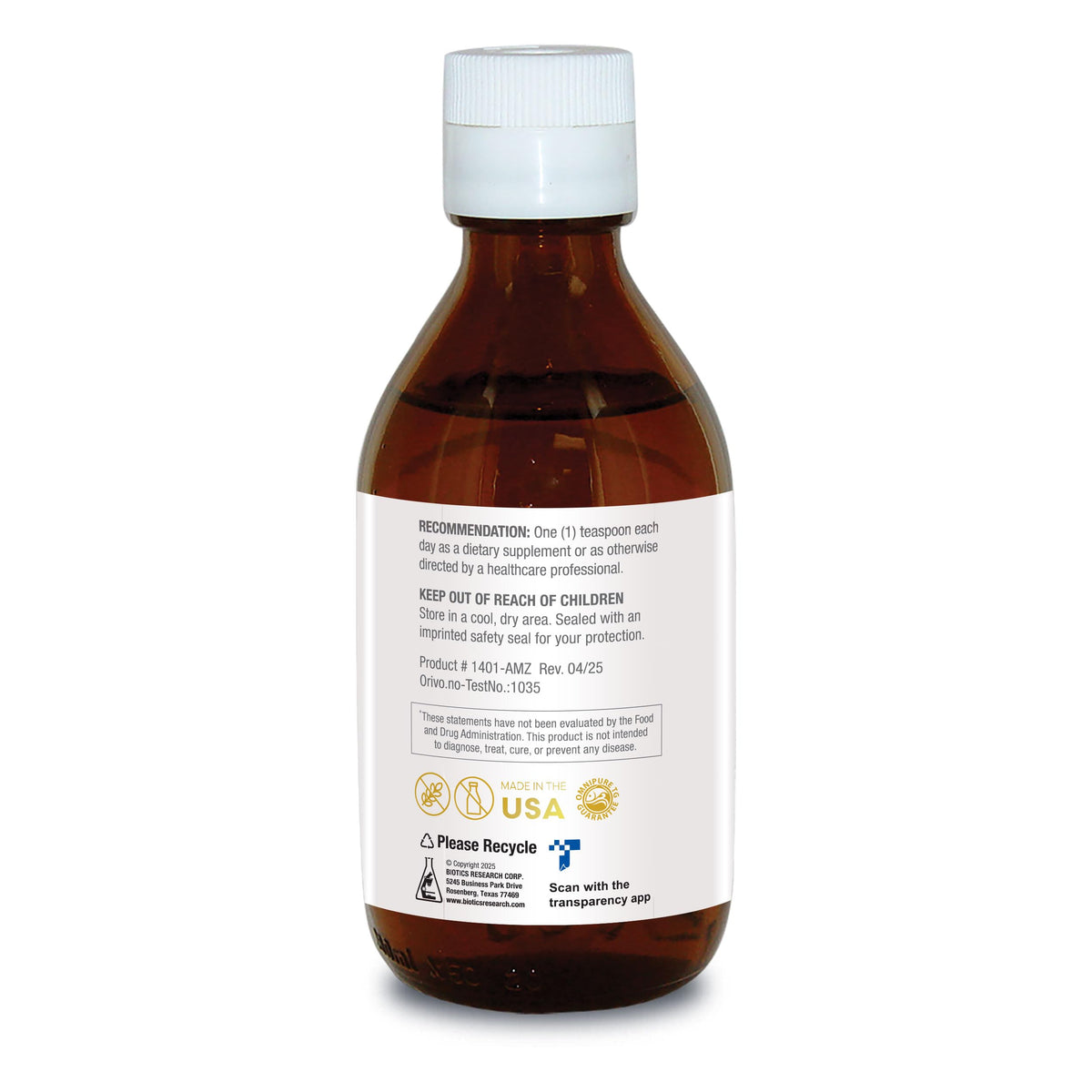 Dosage de Biomega 3 Huile de Poisson Liquide avec cuillère