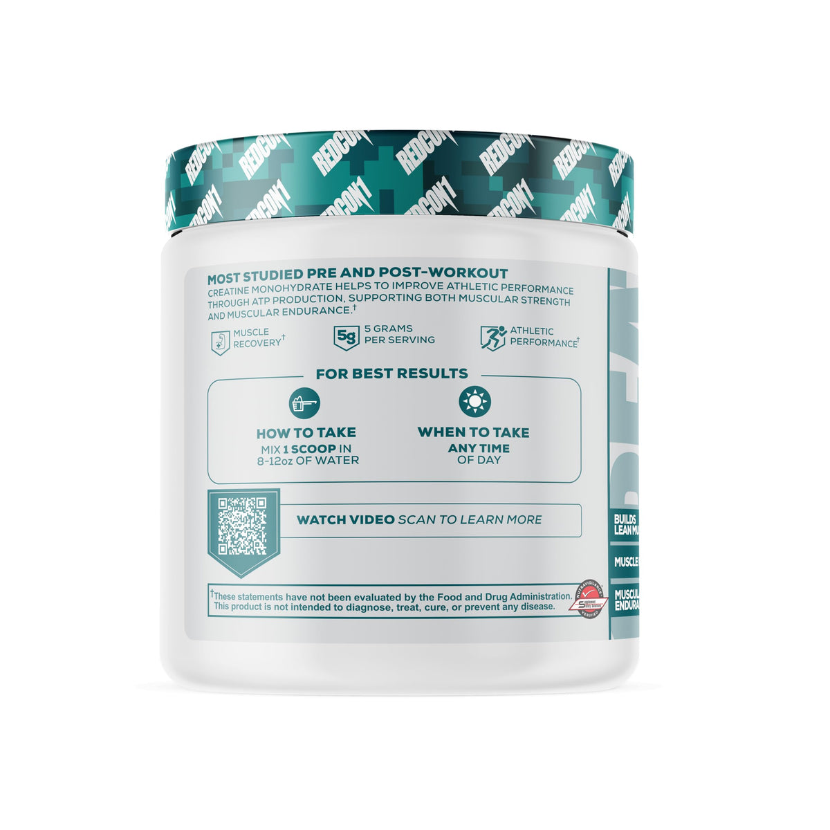 Dosage de créatine monohydrate REDCON1 dans une cuillère