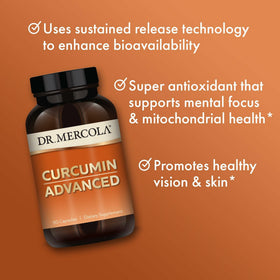 Dosage de Dr. Mercola Curcumin Advanced 500 mg par capsule