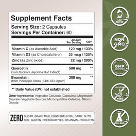 Dosage de GADE NUTRITION Quercétine, 500mg par portion