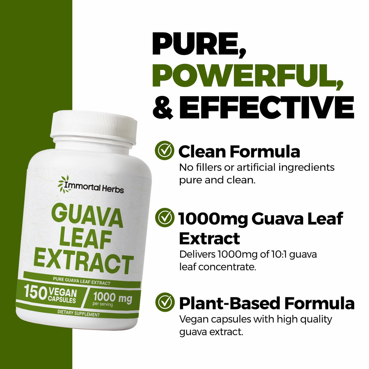Dosage de gélules d'extrait de feuille de goyave 1000mg