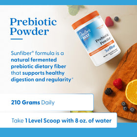 Dosage de la poudre prébiotique Sunfiber dans une cuillère