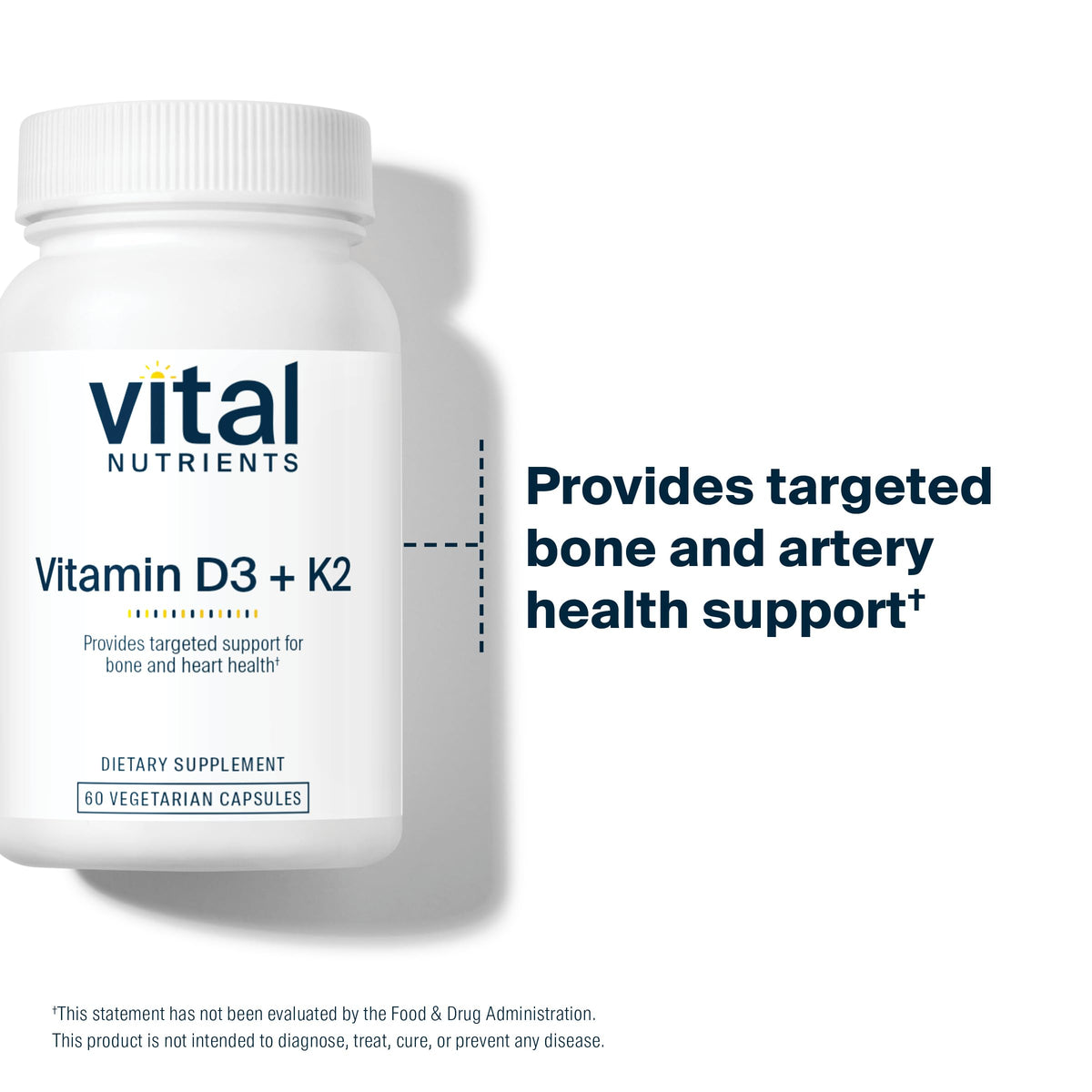 Dosage de Vital Nutrients D3 + K2 2000 UI sur une table