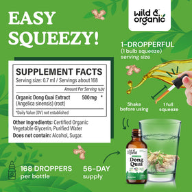 Dosage de Wild & Organic Dong Quai avec pipette