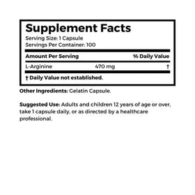 Dosage des capsules d'arginine Dr Clark Store, 500mg