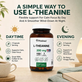 Dosage des capsules L-Theanine 200mg de PRISTINE'S