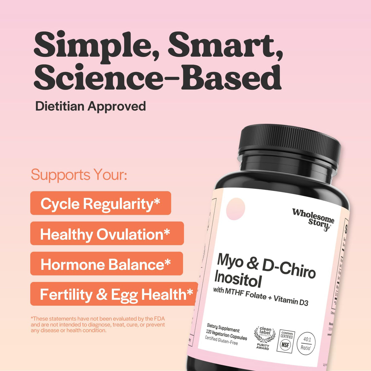 Dosage des capsules Myo-Inositol et D-Chiro Inositol de Wholesome Story