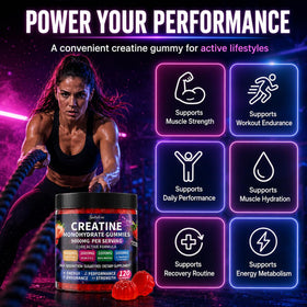 Dosage des gummies de créatine monohydrate sudrolove, 5000mg par portion