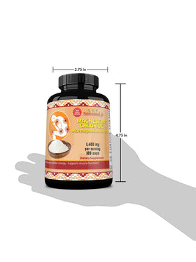 Dosage du chlorure de magnésium NaturalisimoLife 1 400 mg avec étiquette