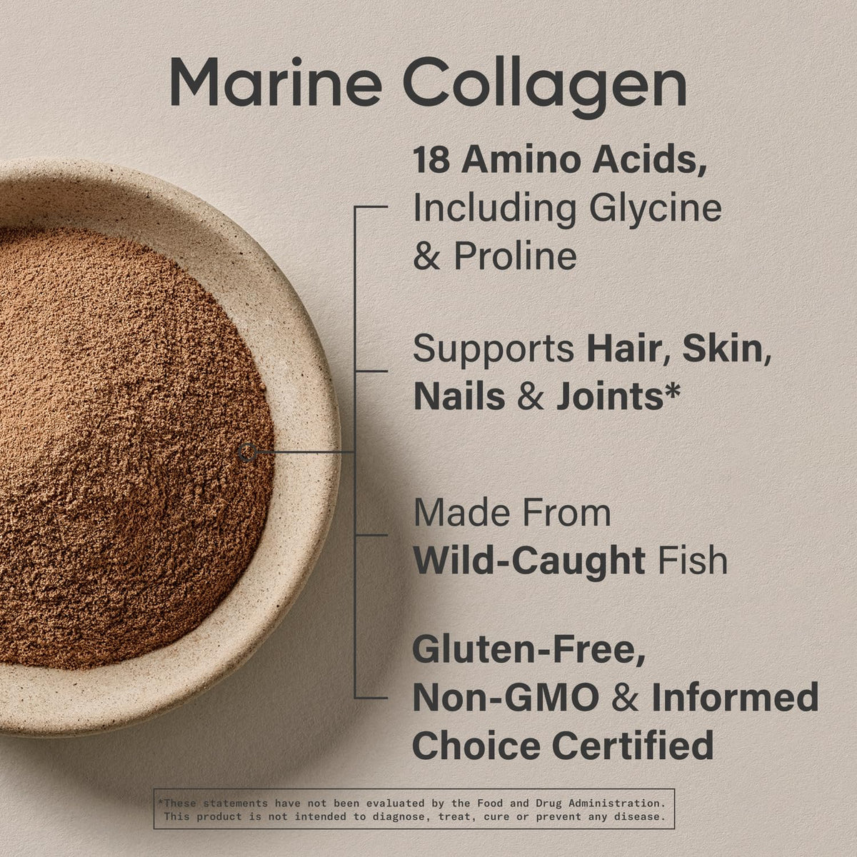 Dosage du collagène marin chocolat noir Sports Research avec cuillère