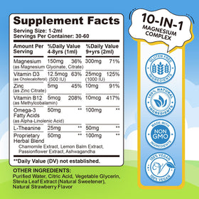 Dosage du complément alimentaire liquide magnésium pour enfants dilib 150g