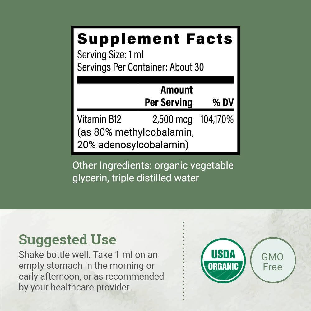 Dosage du complément B12 liquide avec compte-gouttes