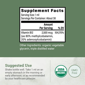 Dosage du complément B12 liquide avec compte-gouttes