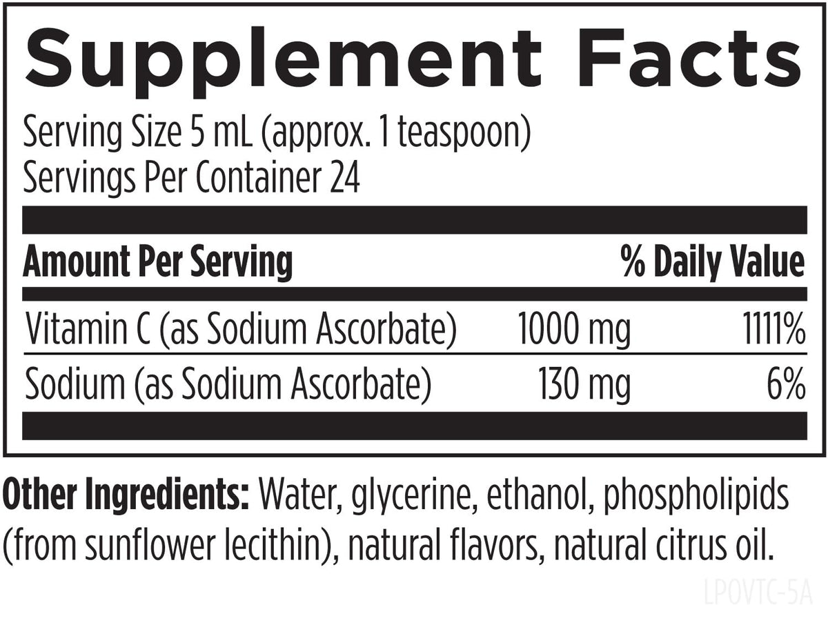 Dosage du Liposomal Vitamin C Liquide 1000mg dans une cuillère
