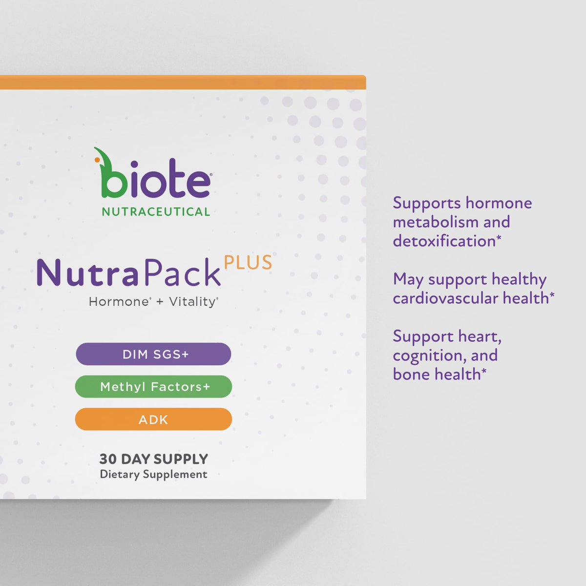 Dosage quotidien de Biote NutraPackPlus avec sachets