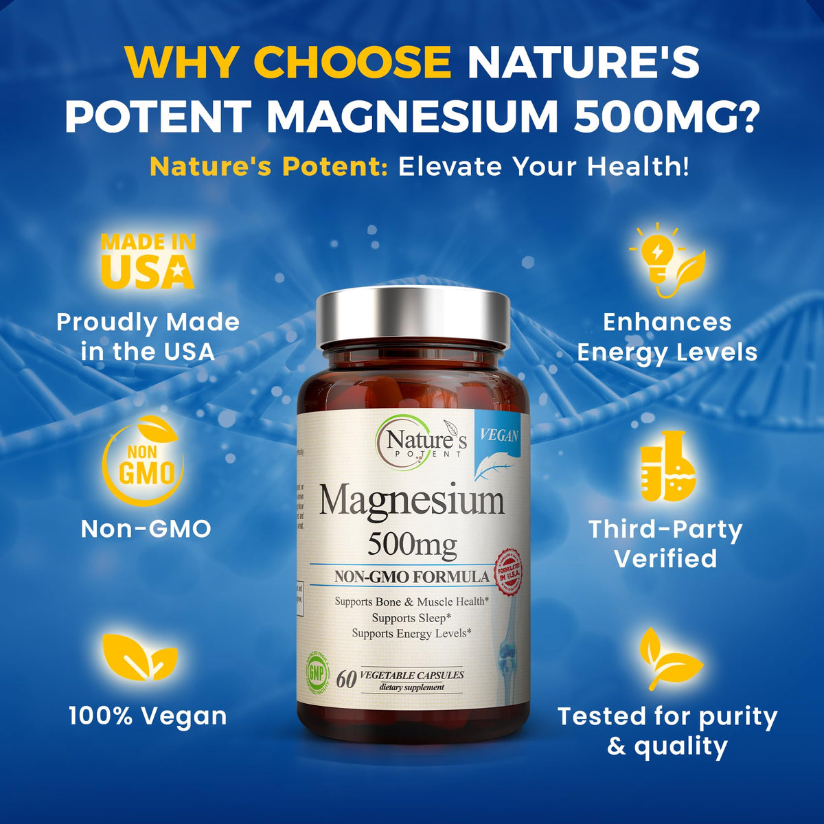 Dosage quotidien de compléments de magnésium Nature's Potent
