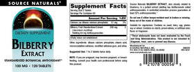 Dosage recommandé d'extrait de myrtille Source Naturals en comprimés