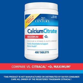 Dosage recommandé de 2 comprimés de Calcium Citrate Plus D3