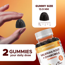 Dosage recommandé de 2 gummies Vitamatic pour une utilisation avant le coucher