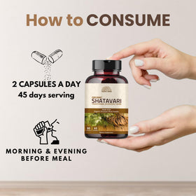 Dosage recommandé de capsules Shatavari Hebhac Herbs