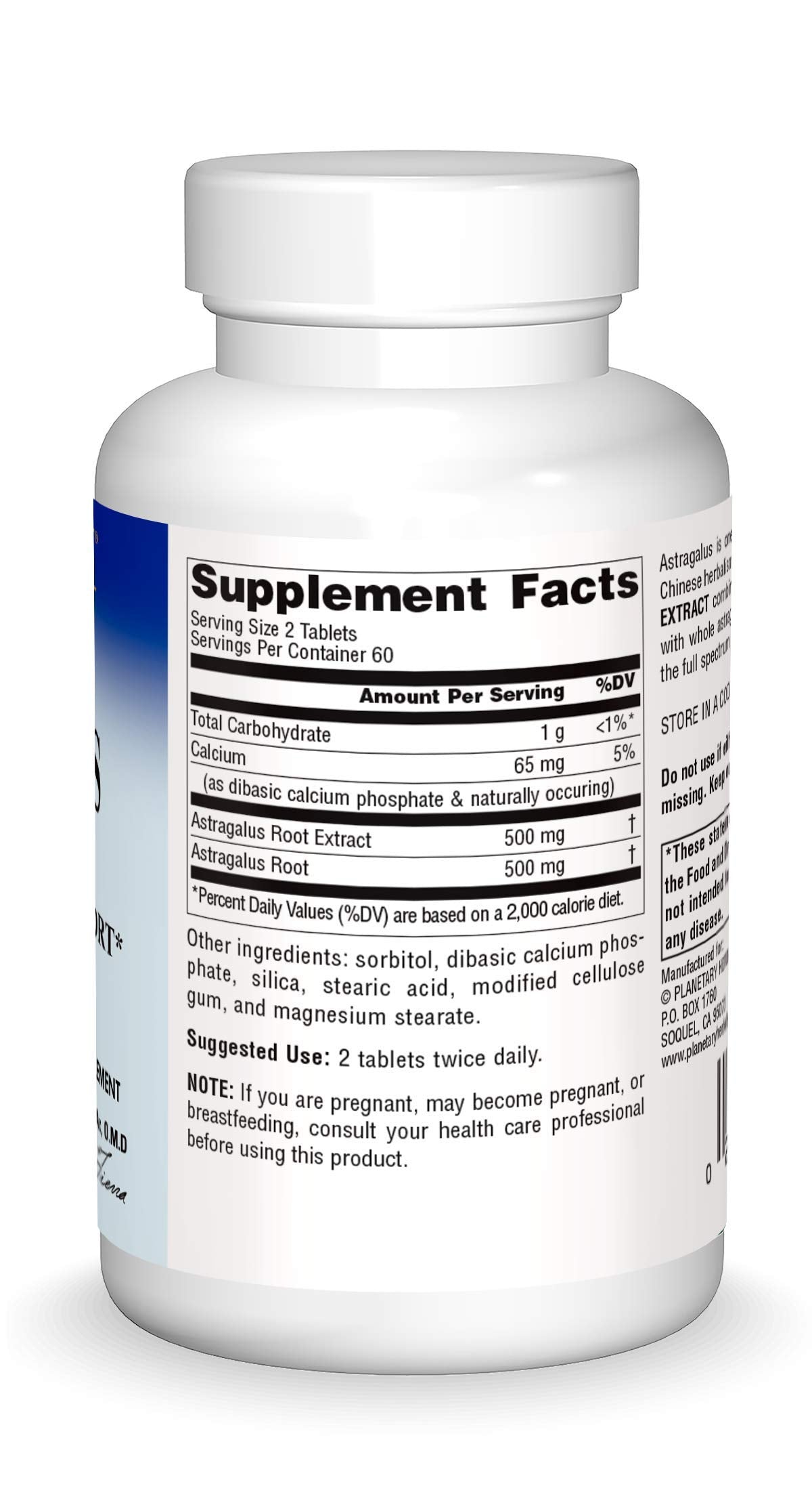 Dosage recommandé de l'Extrait d'Astragale Complet 500 mg