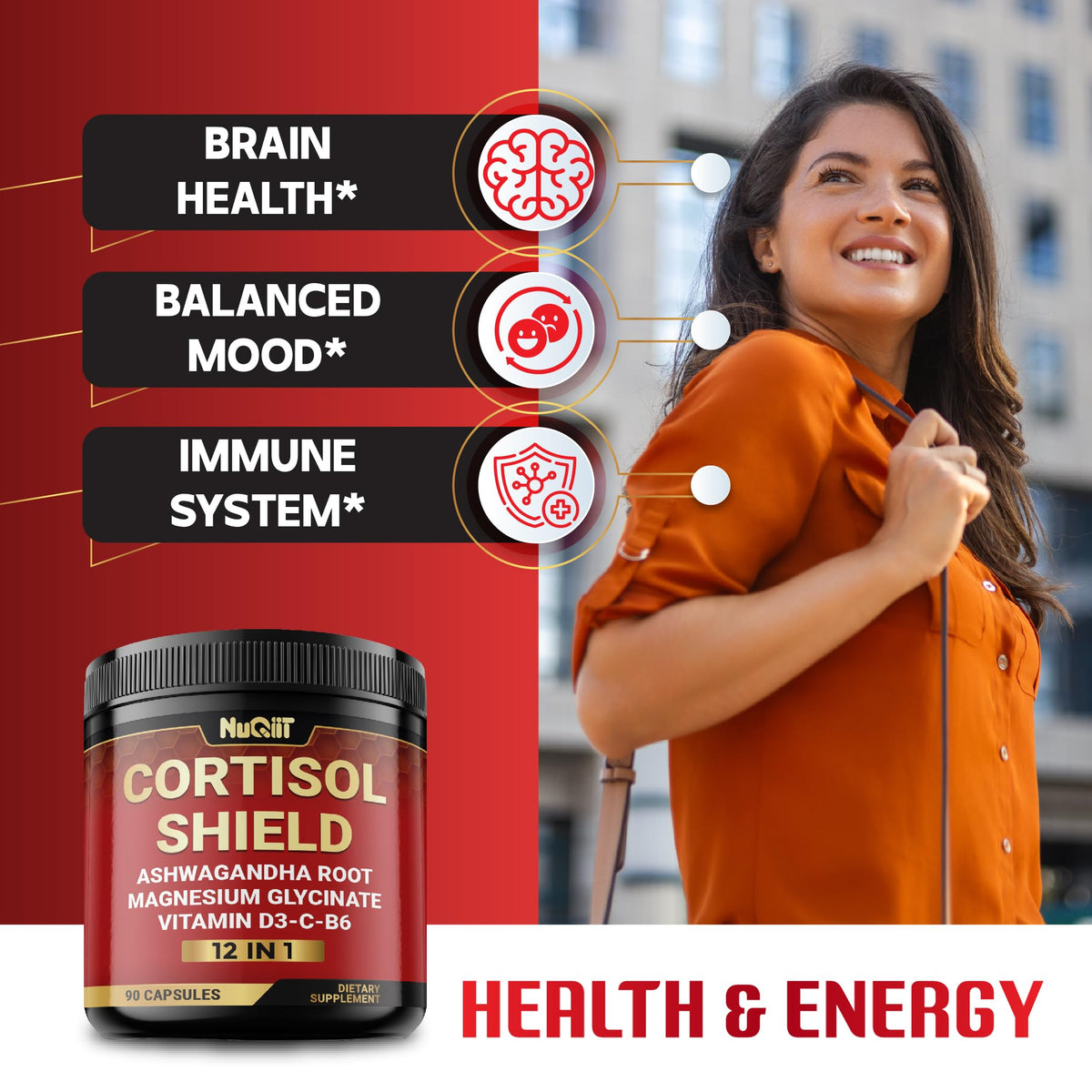 Dosage recommandé de NUQIIT Cortisol Shield affiché