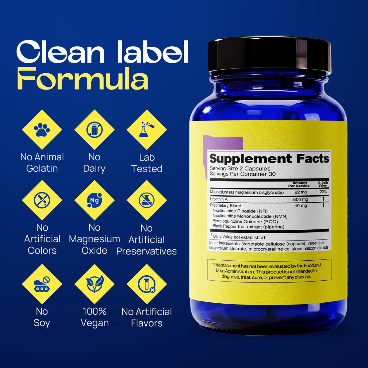 Dosage recommandé de VitalOne Urolithin A 632mg sur une cuillère
