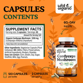 Dosage recommandé des capsules de cordyceps Wild & Organic