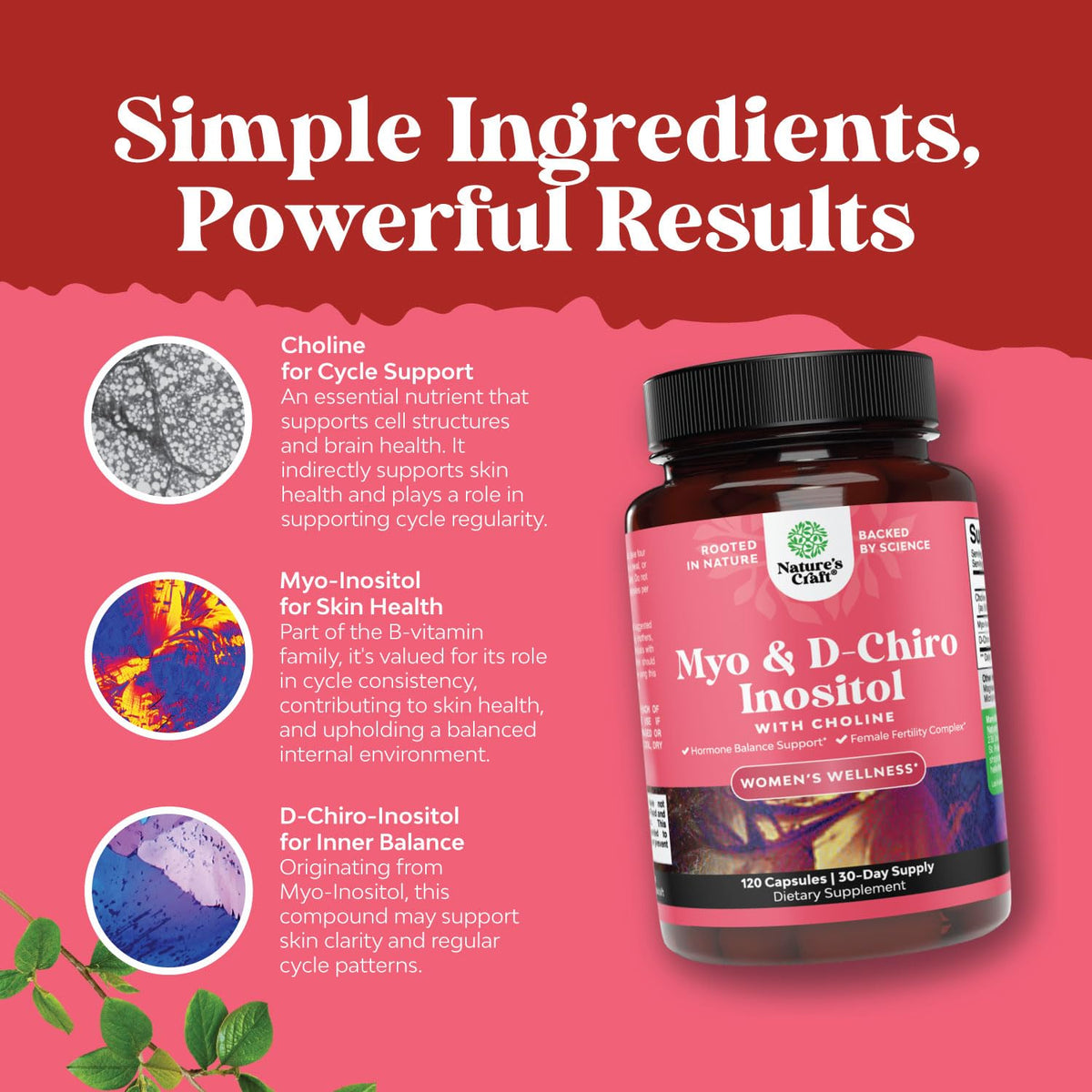 Dosage recommandé des capsules Natures Craft Myo-Inositol et D-Chiro Inositol