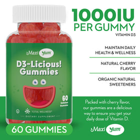 Dosage recommandé des gummies Vitamine D3 Maxi Health