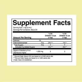 Dosage recommandé du sirop de sureau pour enfants CHILDLIFE ESSENTIALS
