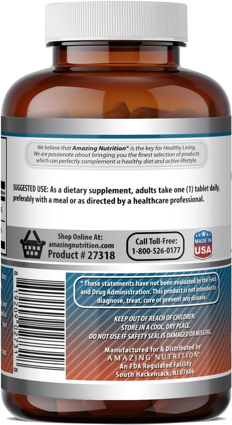 Dosage recommandé pour Amazing Nutrition Calcium 600 mg avec Vitamine D3
