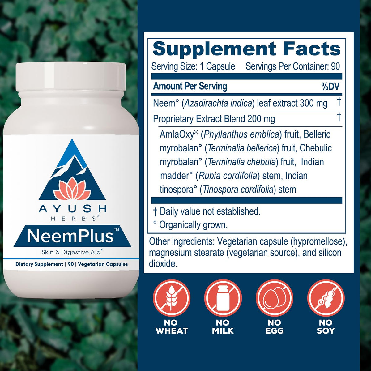 Dosage recommandé pour Ayush Herbs Neem Plus