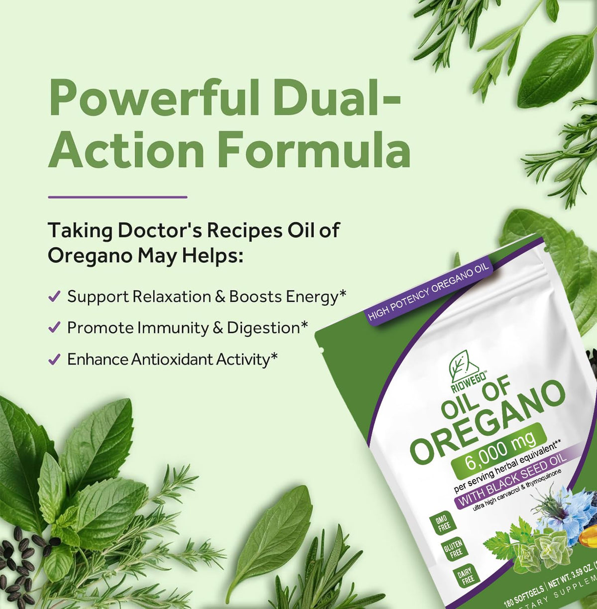 Dosage recommandé pour capsules d'huile d'origan RIOWEGO