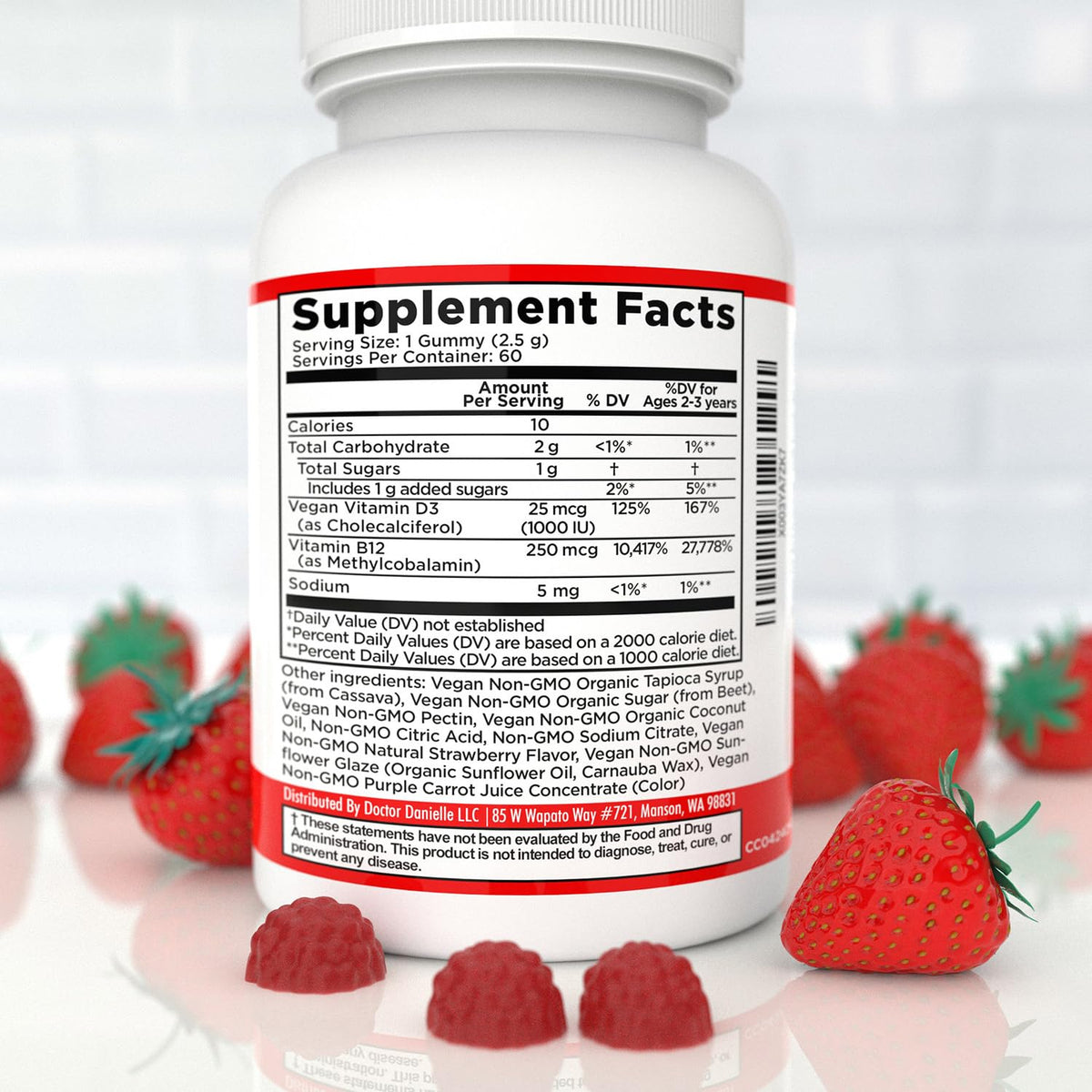 Dosage recommandé pour gummies D3 + B12 Doctor Danielle