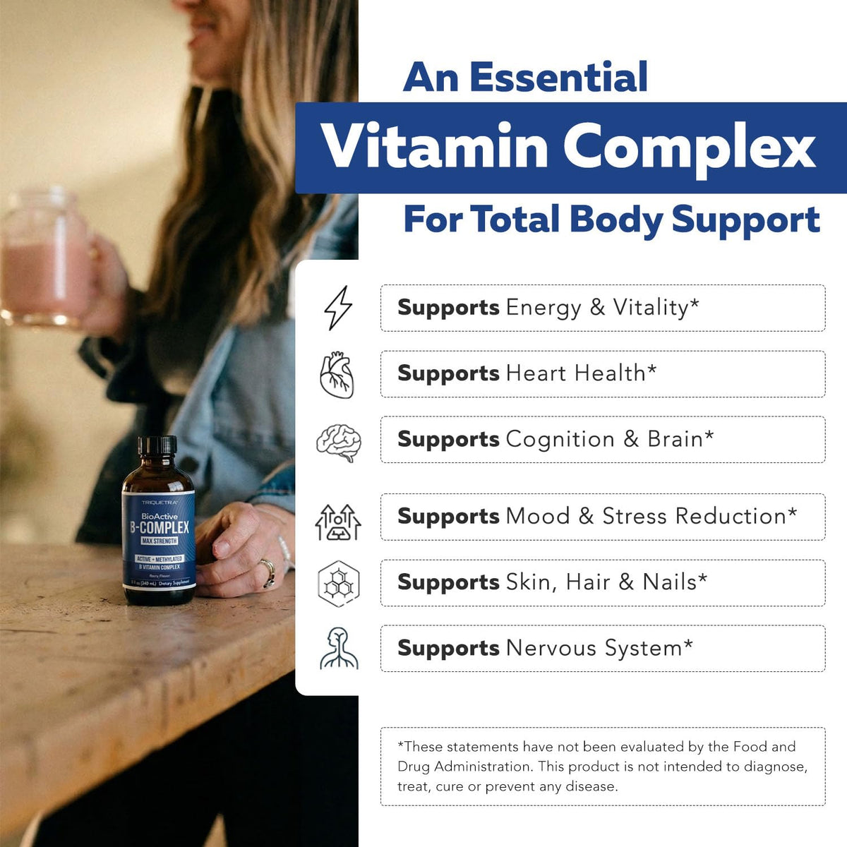 Dosage recommandé pour le complexe de vitamines B Triquetra Health