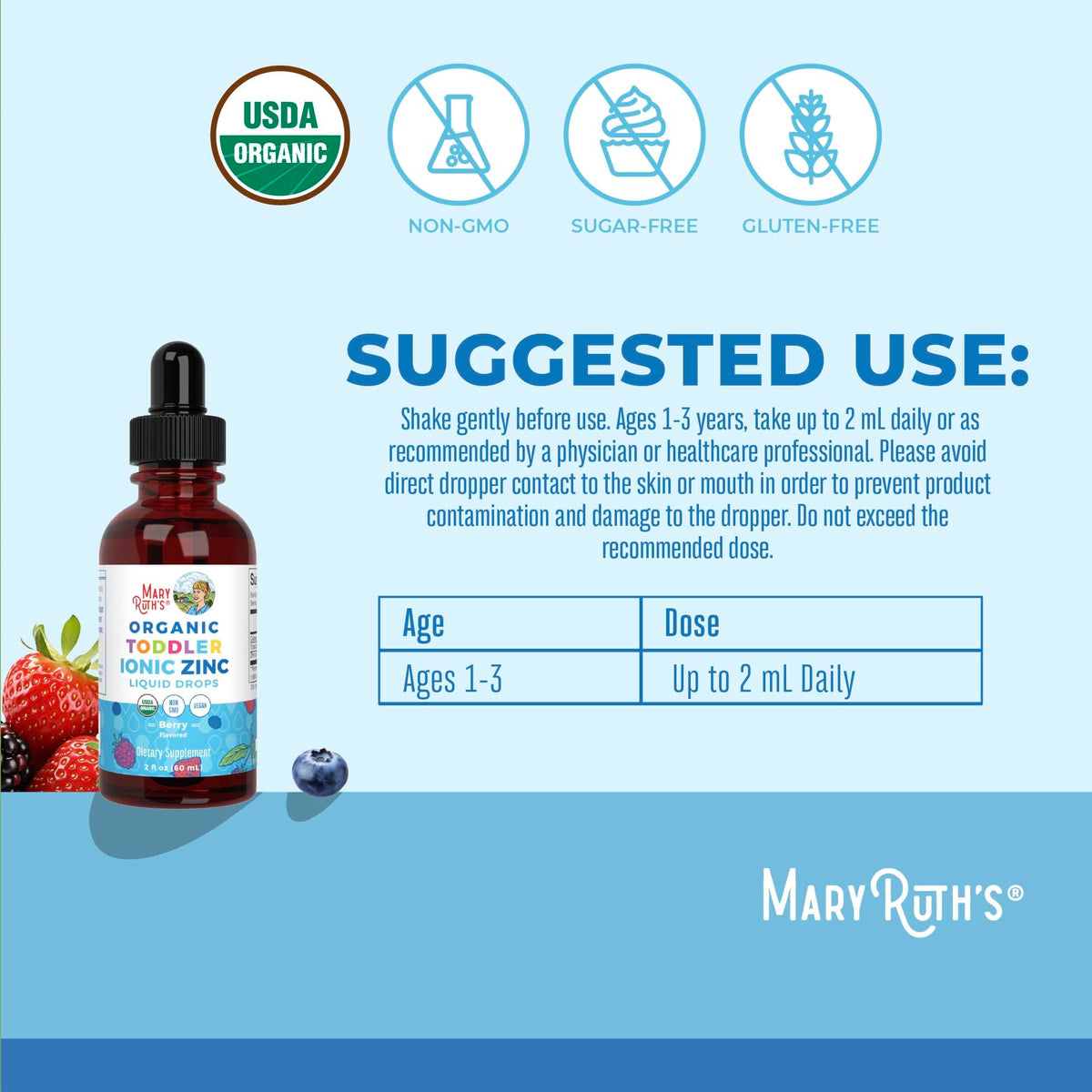 Dosage recommandé pour le zinc liquide MARYRUTH'S