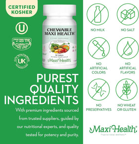Dosage recommandé pour les Multivitamines Maxi Health sur l'emballage