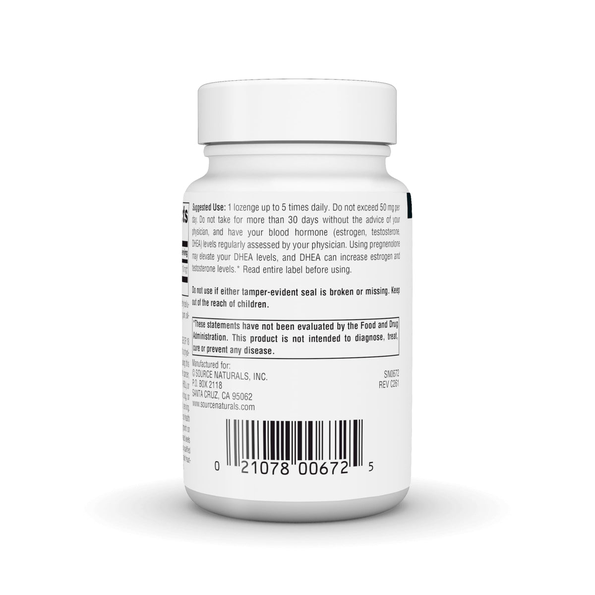 Dosage recommandé pour Source Naturals Pregnenolone 10 mg
